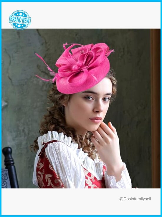 Classic Victoria Derby Fascinator 1920s Tea Party Hat with Hair Clip for Women main image 7